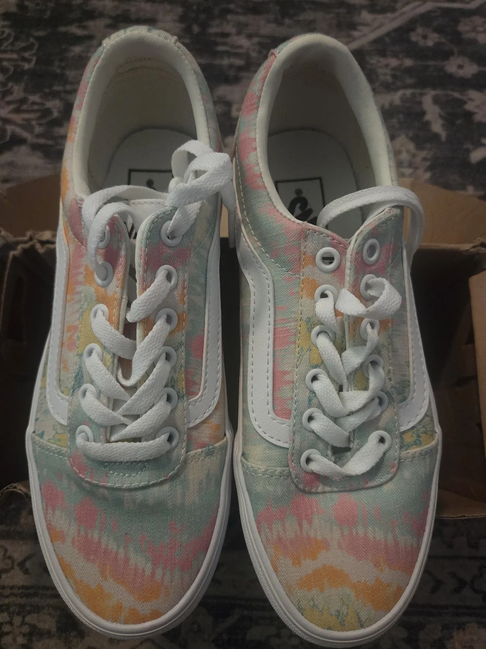 Vans Pastel Tie-Dye Canvas Sneakers in Pink, Mint & Yellow